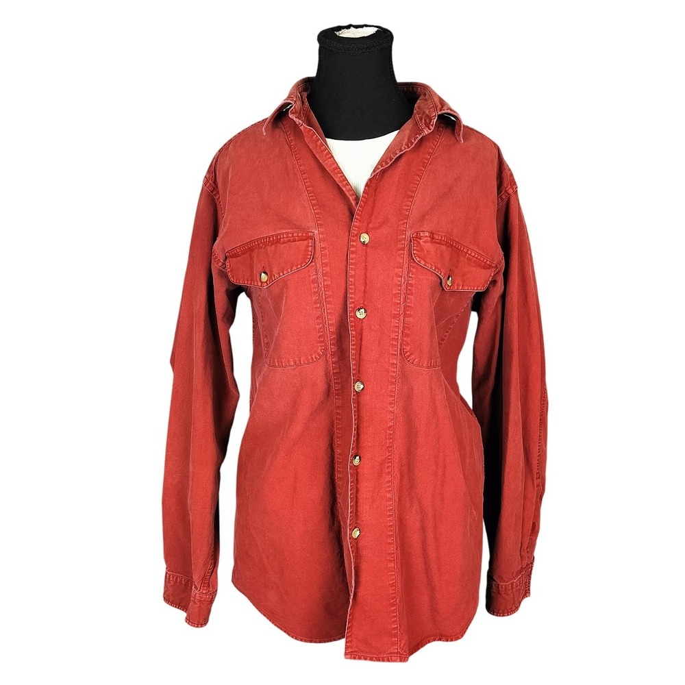 Vintage‎ Banana Republic Safari era Cotton Twill Button Down Shirt Medium Red